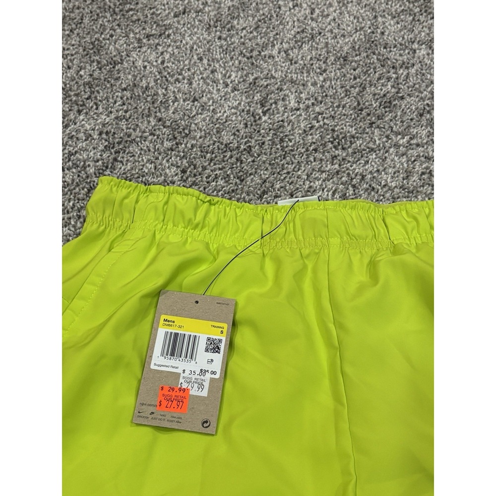 Nike Mens Dri-FIT Training Shorts Volt Neon Yellow‎ DM6617-321 Size Small NWT - Picture 4 of 6